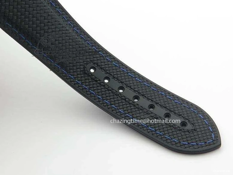 0317 Unique Planet Ocean 45mm Real Ceramic Blue BP-Maker Best Edition Black Dial On Nylon Rubber Strap A 8184